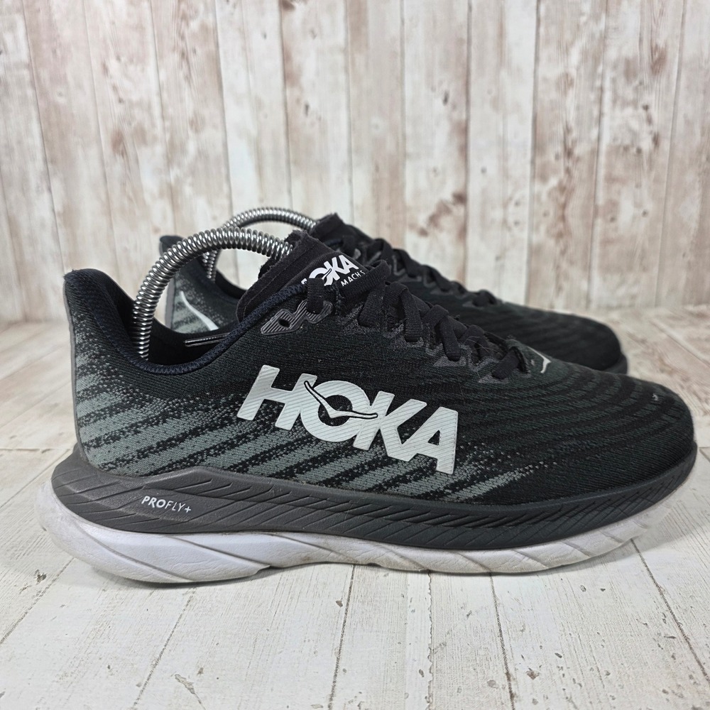 Hoka One One Mach 5 Womens 8 Black Castlerock Running Shoes 1127894 BCSTL